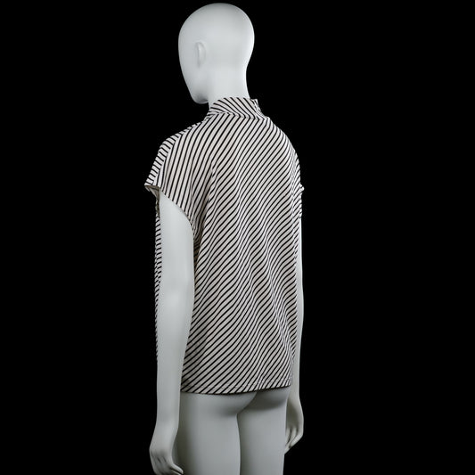 Blouse - White & Black - Size M