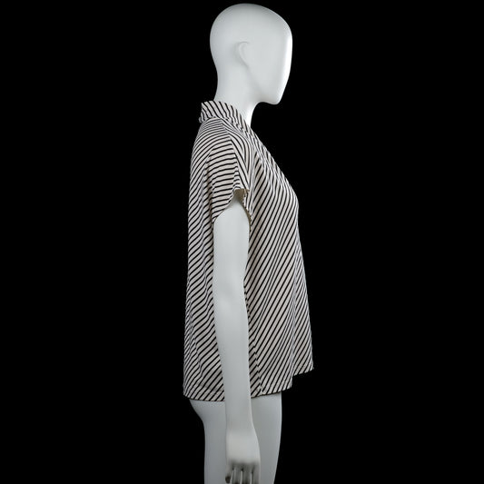 Blouse - White & Black - Size M