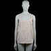 Primark - Tank top - White & Beige - Size 42 - Sleeveless white top with beige and light pink printed pattern and a scoop neckline. Straight hem with plain arm openings.