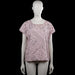 Yessica - T-shirt - Light Pink & Black - Size 42 - Light pink top with an all-over black paisley pattern and a scoop neckline. Features short sleeves with plain cuffs and a straight hem.