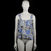 Kappahl - Tank top - Light Blue & White - Size S - Light blue and white floral sleeveless top with a squared neckline and ruffled shoulder straps. Straight hem with a smocked band across the upper back.