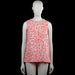 Lindex Holly & Whyte - Tank top - Pink & Red - Size M - Sleeveless pink top with a red floral print on the front and a solid pink back. Features a round gathered neckline and a straight hem.