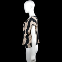 Blouse - Black & Beige - Size M