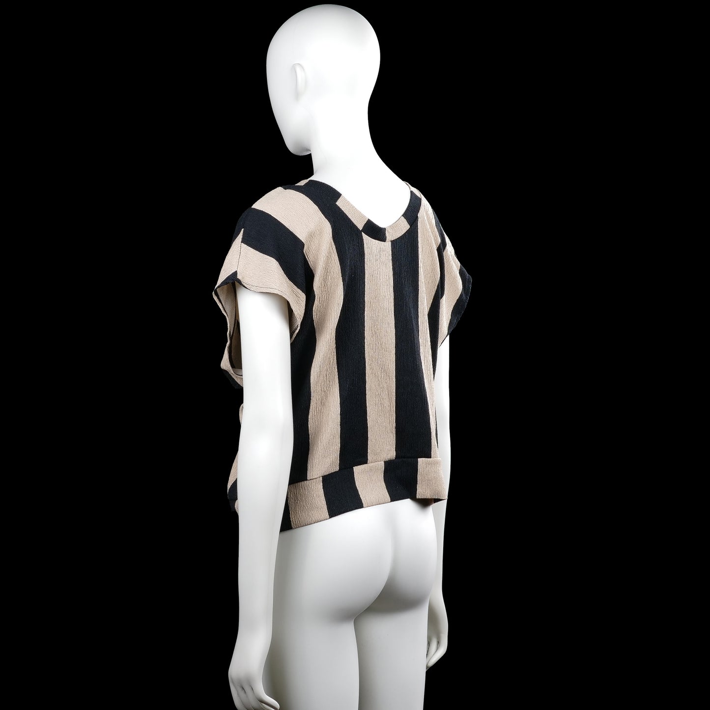 Blouse - Black & Beige - Size M