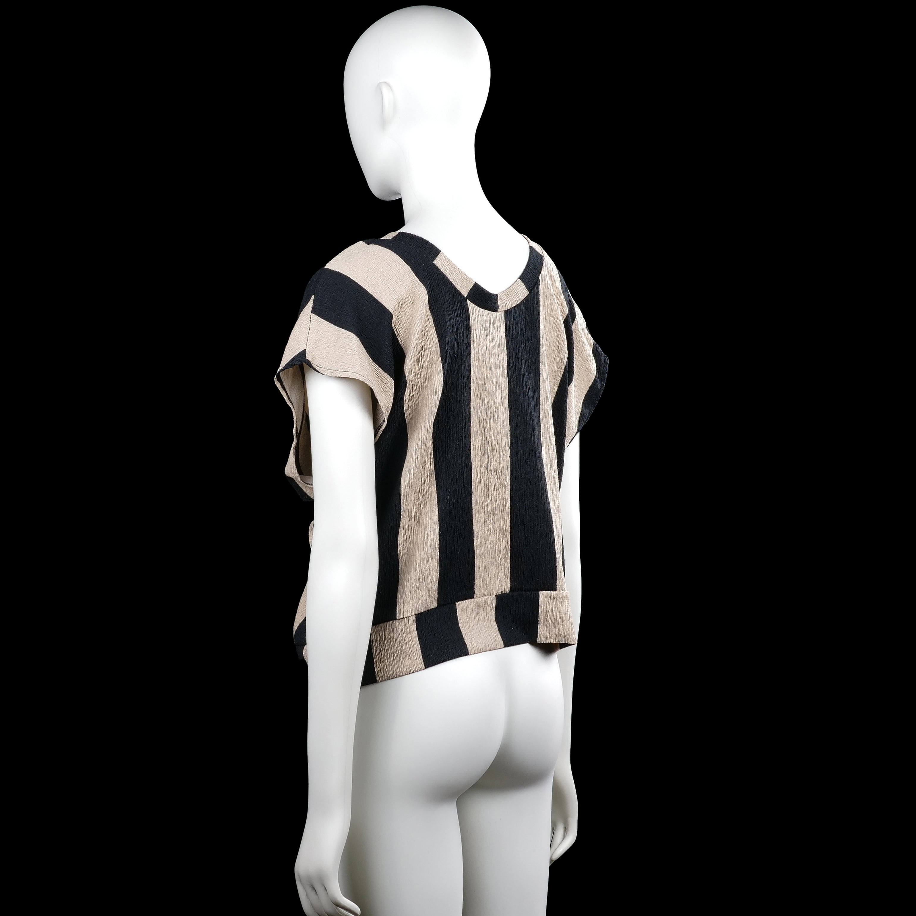 Blouse - Black & Beige - Size M
