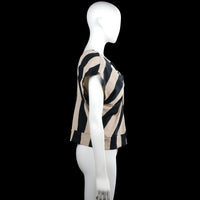 Blouse - Black & Beige - Size M