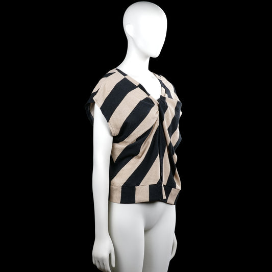 Blouse - Black & Beige - Size M