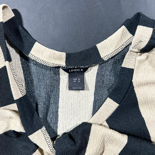 Blouse - Black & Beige - Size M