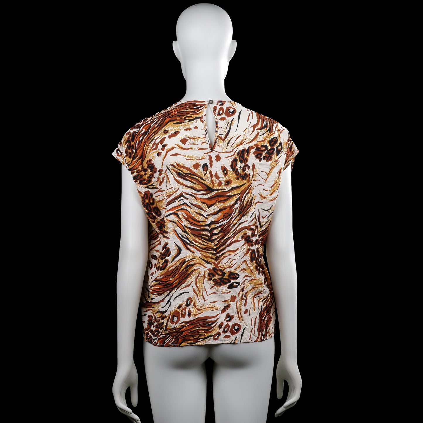 Blouse - Ivory & Brown - Size 36