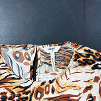 Blouse - Ivory & Brown - Size 36