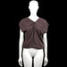 Lindex - T-shirt - Brown - Size M - Brown solid top with a round neck and short sleeves. Features a twisted front detail and a straight hem.