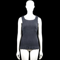 Tank top - Dark Gray - Size M - Dark gray sleeveless solid top with a scoop neckline and wide shoulder straps. Straight hem with no visible closures.