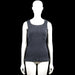 Tank top - Dark Gray - Size M - Dark gray sleeveless solid top with a scoop neckline and wide shoulder straps. Straight hem with no visible closures.