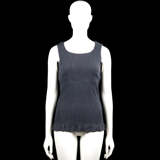 Tank top - Dark Gray - Size M - Dark gray sleeveless solid top with a scoop neckline and wide shoulder straps. Straight hem with no visible closures.