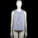 Shein - Blouse - Light Blue - Size M - Light blue solid sleeveless top with a round neckline and pleated front detail. Straight hem and a back keyhole opening with a button closure.