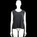 Tank top - Charcoal - Size L - Charcoal solid sleeveless top with a scoop neckline and floral embroidery along the neckline. Straight hem with no visible closures or pockets.