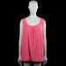 Ms Mode - Tunic - Pink - Size XXL - Solid pink sleeveless top with a scoop neckline and pleats at the center front. Straight hem with no visible closures.