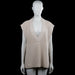 Stockholm - Sweater - Beige - Size M - Beige solid sleeveless knit top with a deep V-neck and a wide ribbed neckline. Straight hem with visible side slits.