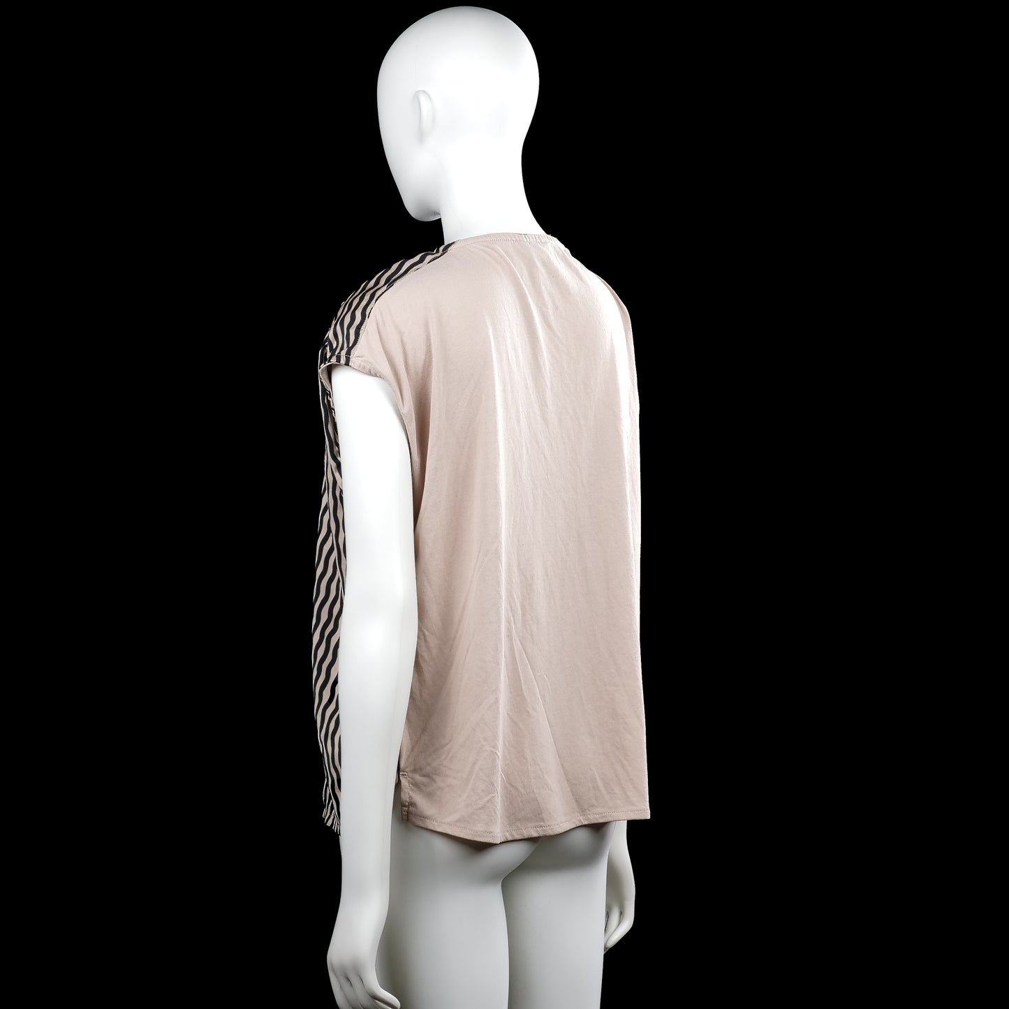 Blouse - Beige & Black - Size M