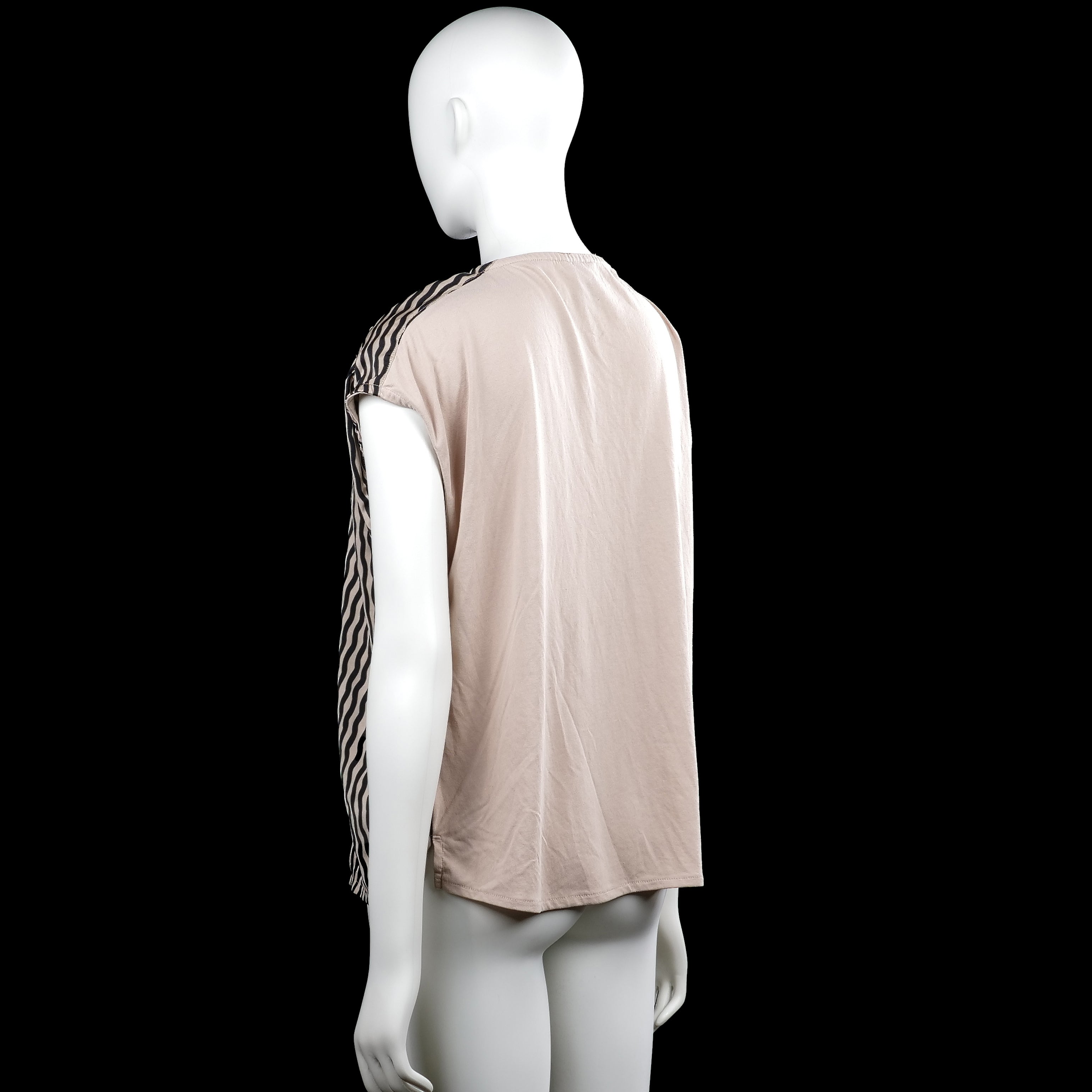 Blouse - Beige & Black - Size M