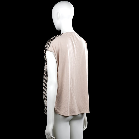 Blouse - Beige & Black - Size M