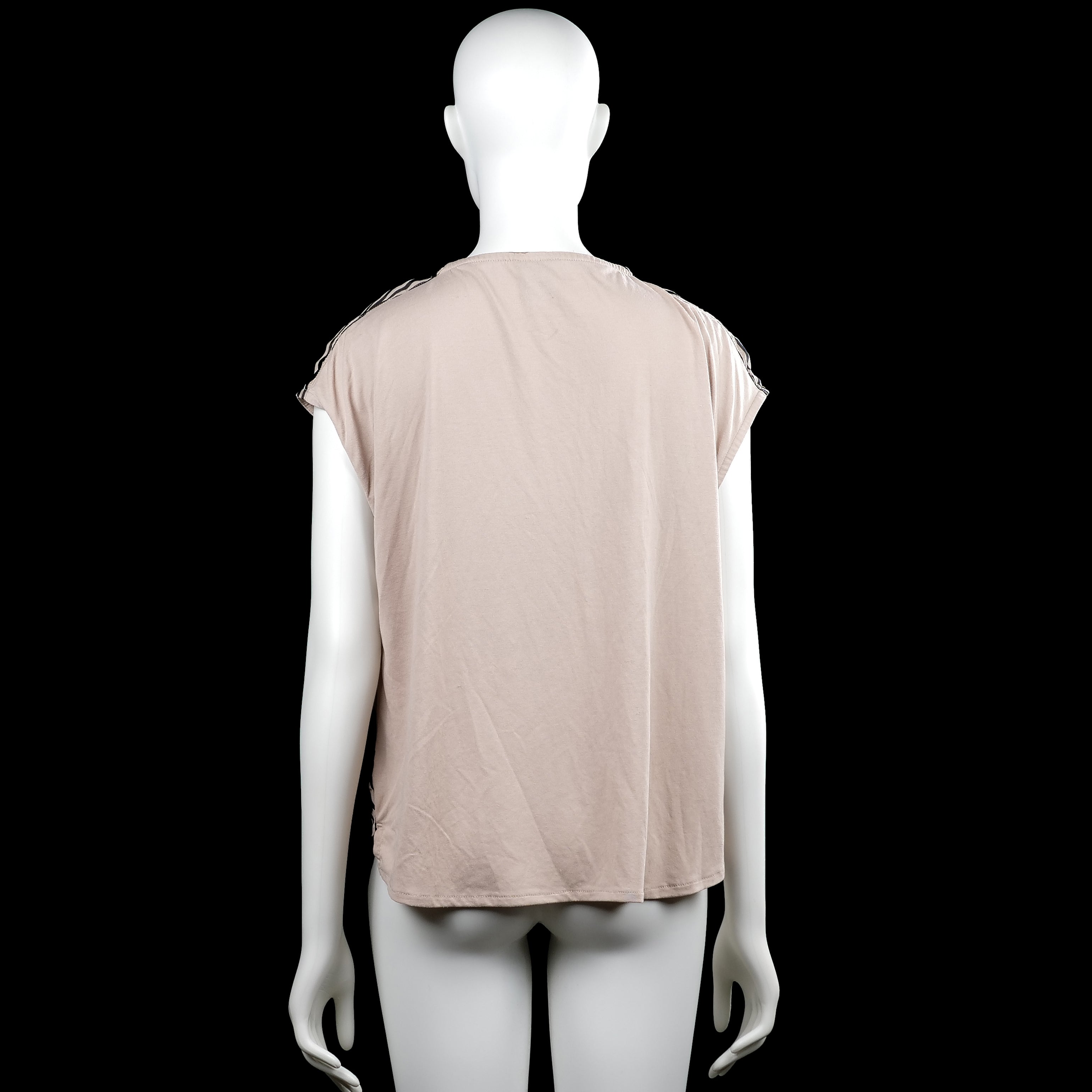 Blouse - Beige & Black - Size M
