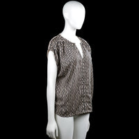 Blouse - Beige & Black - Size M