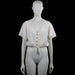 H&M Divided - Blouse - Ivory - Size M - Ivory solid top with a V-neck and short flutter sleeves. Features a button front and an elastic hem with a front tie.