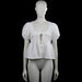 Gina Tricot - Blouse - White - Size S - White solid top with a scoop neckline and short puff sleeves with elastic cuffs. Features a front opening with tie closures and a straight hem.