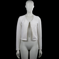 Only - Bolero jacket - White - Size XS - White solid open-front top with a round neckline and long sleeves. Straight hem and plain cuffs.