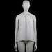 H&M - Blouse - White - Size 34 - White sleeveless solid top with a round neckline and a partial front button placket. Features stud detailing along the neckline and placket and a curved hem.