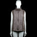 Setter - Fleece vest - Brown & Gray - Size 46 - Brown and gray sleeveless vest with a high neck and full front zipper closure. Features zip pockets and a straight hem.
