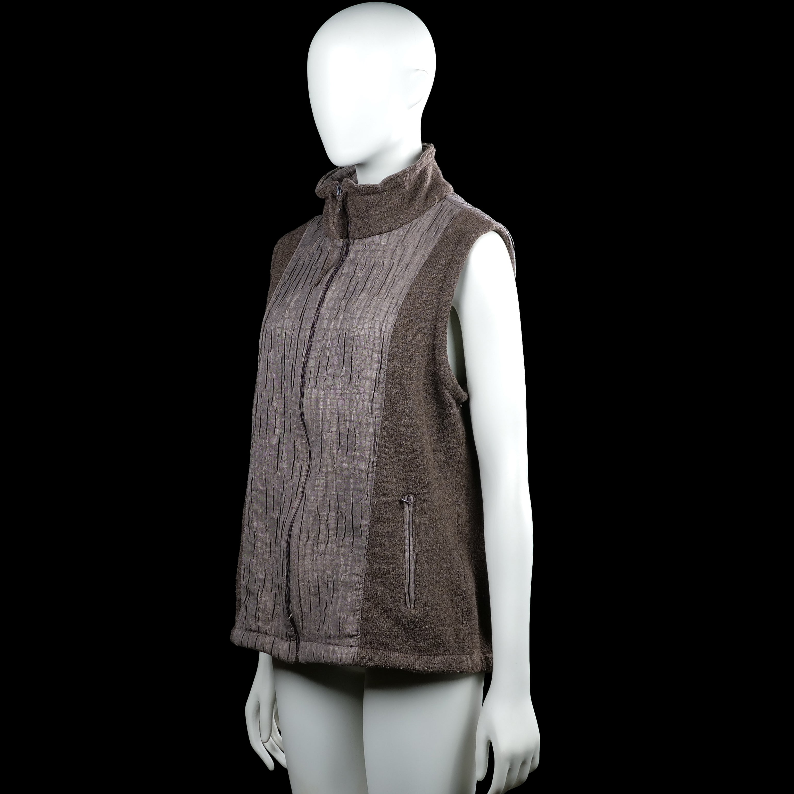 Fleece vest - Brown & Gray - Size 46