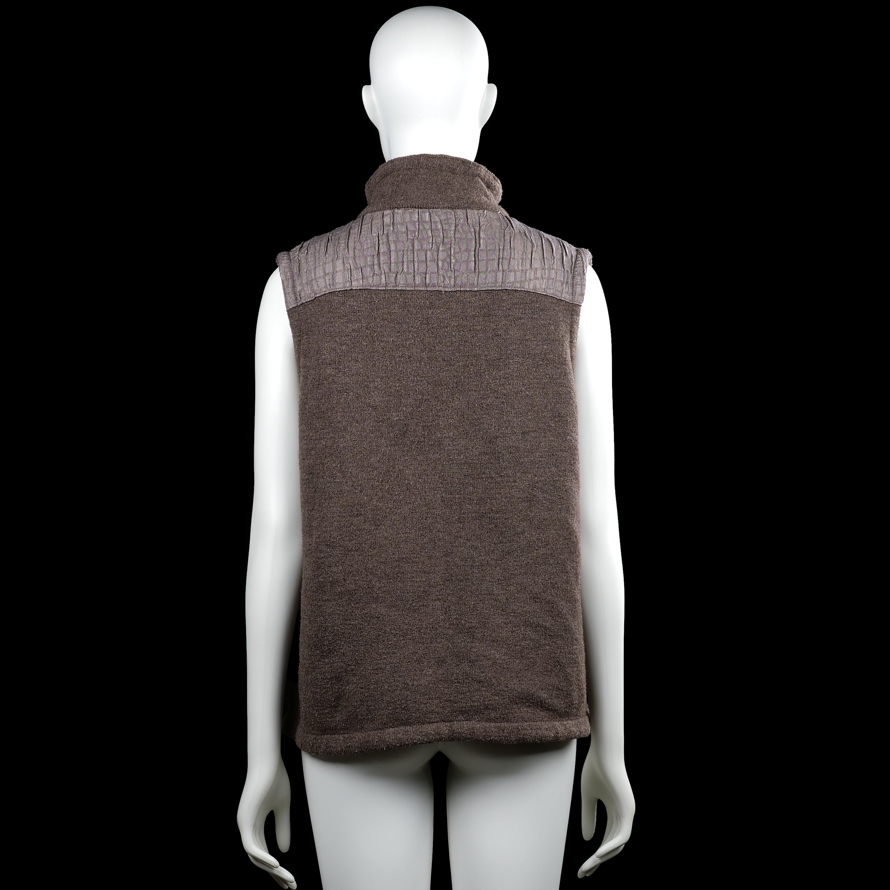 Fleece vest - Brown & Gray - Size 46
