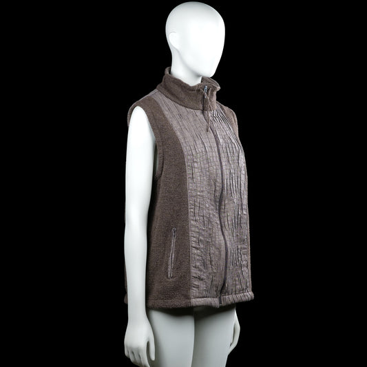 Fleece vest - Brown & Gray - Size 46