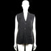 Doga - Suit vest - Black - Size M - Black sleeveless vest with a V-neck and button-front closure. Features a textured diamond pattern, two front patch pockets, and a straight hem.