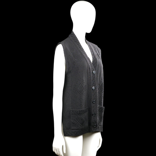 Suit vest - Black - Size M