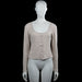 Nly trend - Cardigan - Beige - Size M - Beige solid ribbed top with a scoop neckline and long sleeves. Features a front button closure, plain cuffs, and a straight hem.