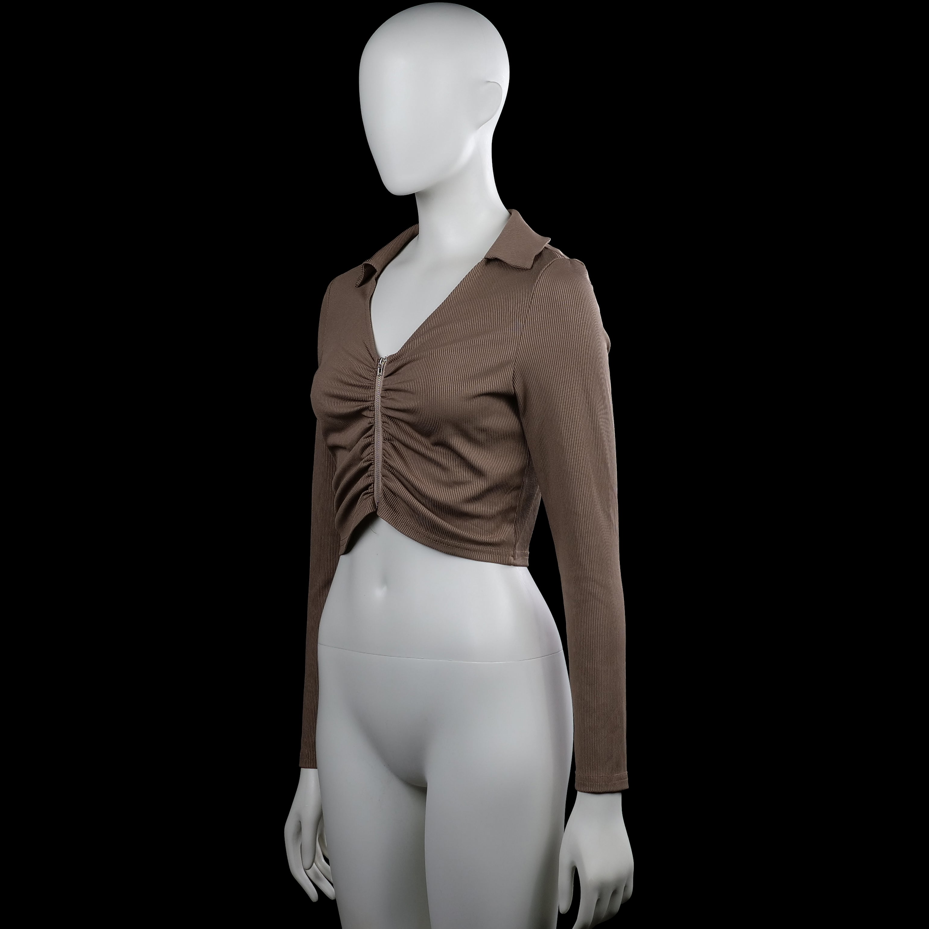 Long-sleeve top - Taupe - Size M