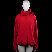 Yessica - Fleece jacket - Red - Size XXL - Red solid zip-front top with a high neck and long sleeves. Features plain cuffs and a straight hem.