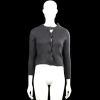 Cubus as - Cardigan - Charcoal - Size M - Charcoal solid long-sleeve cardigan with a round neckline and a front button closure. Straight hem and plain cuffs.