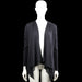 Kappahl - Cardigan - Black - Size M - Black solid open-front top with a V-neckline and long sleeves. Features plain cuffs and an asymmetrical draped hem.