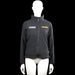 Fristads - Fleece jacket - Charcoal - Size S - Charcoal solid zip-up top with a high neck and long sleeves. Features plain cuffs, a straight hem, and printed text on the chest.