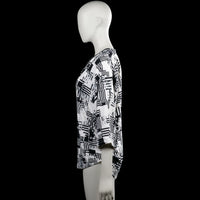Long-sleeve top - White & Black - Size M