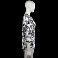 Long-sleeve top - White & Black - Size M