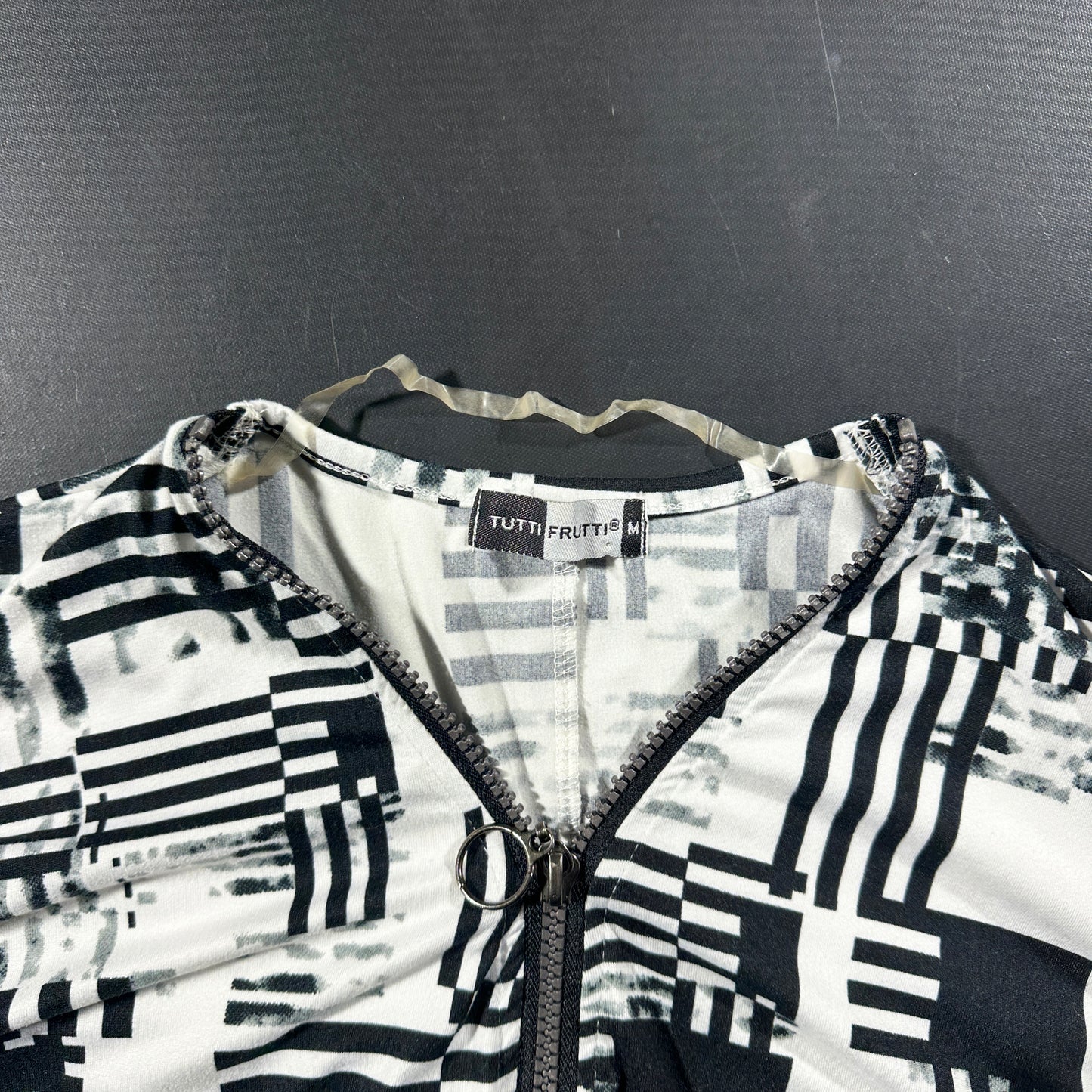 Long-sleeve top - White & Black - Size M