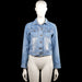 Sail twist denim - Denim jacket - Denim Blue & Light Blue - Size 38 - Two-tone blue denim jacket with a classic collar and long sleeves with button cuffs. Features a front button closure, two chest flap pockets, and a straight hem.