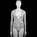 H&M - Cardigan - Light Gray - Size 134, 140 - Light gray solid open-front top with a deep V neckline and long sleeves. Features front patch pockets, plain cuffs, and a straight hem.
