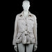 Tom tailor - Safari jacket - Beige - Size 38 - Beige solid long-sleeve jacket with a classic collar and front button closure. Features flap pockets, a waist tie, button cuffs, and a straight hem.