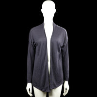 H&M - Cardigan - Navy - Size L - Navy solid open-front cardigan with a V-neckline and long sleeves. Ribbed cuffs and straight hem.